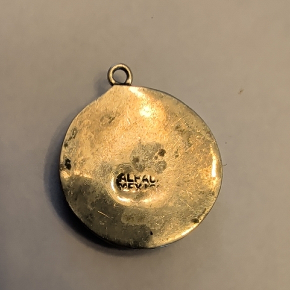 Vintage Alpaca Abalone Pendant - Picture 2 of 3